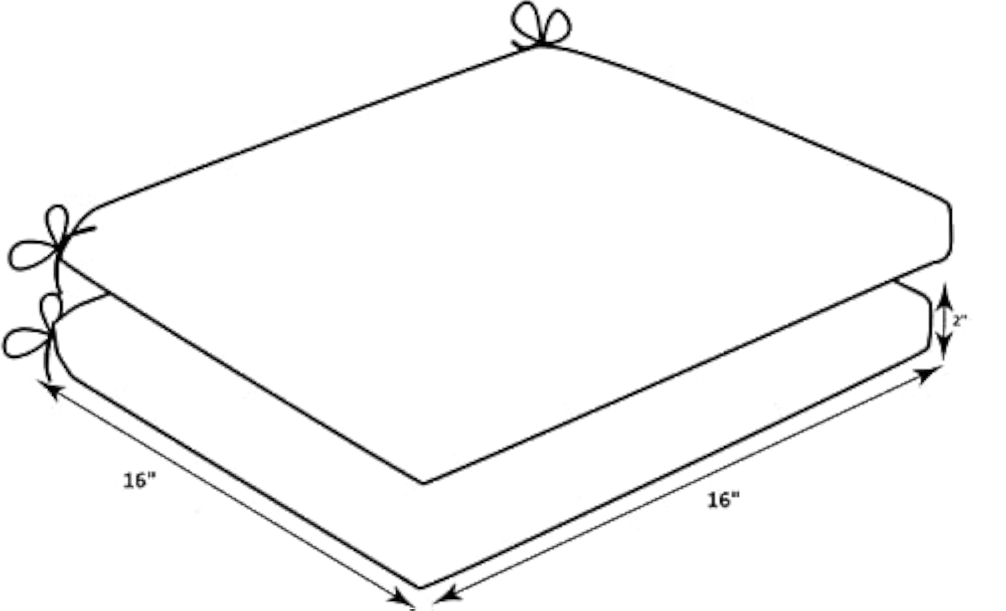 Square EPE Foam Dining Chair Pads, Set of 2